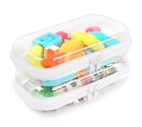 Ipow Carcasa rígida Transparente con Cremallera, Set de 2 Estuches organizadores, Neceser Transparente, Organizador apilable e Impermeable para Bloques de construcción, puzles, cosméticos y Viajes