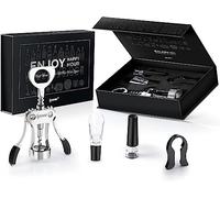 ipow Kit 4 en 1 de Sacacorchos,Abridor Profesional para Botella de Vino, Juego de Sacacorchos con Vertedor Tapón de Vacío y Cortador de Paple,Accesorio para Beber Vino