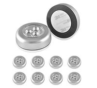 IPOW Luz LED adhesiva, Luz Nocturna con Pulsador, Iluminación LED para Armario, Luz LED Inalámbrica, Luz Nocturna a Pilas, Lámpara Nocturna sin Cable, Luz Blanca Fría (10PCS)