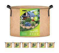iPower Contenedores de Tela aireación con Asas de Nailon, para Plantar Verduras, Bronceado, 15 galones