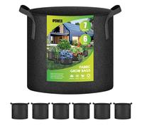 iPower Contenedores de Tela aireación con Asas de Nailon, para Plantar Verduras, Negro, 7 galones