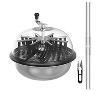 iPower GLTRIMBOWL19L Máquina cortadora de tazones de hojas de 19 pulgadas Corte giratorio retorcido para brotes de plantas y flores con engranajes mejorados afilados, plateado