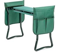 iPower Rodilleras y Asiento de jardín Mejorado, con Almohadilla de Espuma EVA Suave y Resistente, 2 Bolsas de Herramientas y 1 Delantal, soporta 330 Libras, Banco Plegable portátil para arrodillarse,