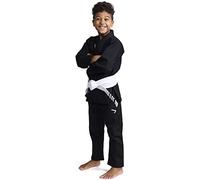 Ippon Gear BJJ GI Brazilian Jiu Jitsu Kids/Traje para Principiantes In inturón Blanco [Talla M4 I Tejido de nácar I Densidad del Tejido 350gr/m² I Material Resistente al desgarro] Negro