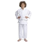 IPPONGEAR Beginner 2 traje de judo para niños traje de artes marciales in inturón cintura elástica y cordón en los pantalones, densidad del tejido 190gr/m² blanco