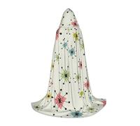 IPPONGET Atomic Stars Retro Patrón Estampado Encapuchado Mantel Carnaval temático Fiesta Decoraciones Vampiro Juego de rol Gótico Cosplay