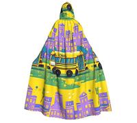 IPPONGET Autobús escolar con estampado unisex capa con capucha capa para adultos para Halloween Cosplay Renacimiento Feria con capucha