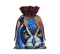 IPPONGET Blue Owl - 1 bolsa de regalo de Navidad con estampado de búho azul para compañeros de trabajo, bodas, fiestas más