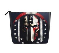 IPPONGET Bolsa de cosméticos con bandera de Estados Unidos de una sola capa con bolsillos con cremallera para mujer, lindo y portátil, negro, talla única, color negro, talla única, Negro , talla