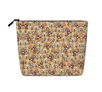 IPPONGET Bolsa de maquillaje con estampado de perros labrador retriever de una sola capa con bolsas con cremallera para mujer, bonita y portátil