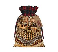IPPONGET Bolsas de regalo de estilo africano, estampado de patchwork, regalos de Navidad, bolsas de regalo festivas para colegas, bodas, fiestas y más