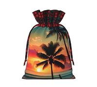 IPPONGET Bolsas de regalo de Navidad con estampado de palmeras tropicales, bolsas de regalo festivas para colegas, bodas, fiestas y más