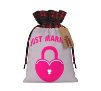 IPPONGET Bolsas de regalo de Navidad con texto en inglés "Just Married", para colegas, bodas, fiestas y más