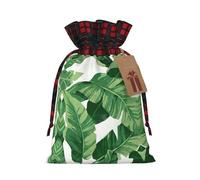 IPPONGET Bonitas bolsas de regalo navideñas con estampado de hojas de palma verdes para compañeros de trabajo, bodas, fiestas más
