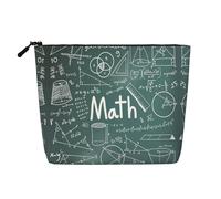 IPPONGET Fórmulas Formas Teoría Lección de Matemáticas Lección Palabra Impresión Vanity Bag Una capa Bolsa de Maquillaje con Cremallera Bolsas para Mujeres Lindo y Portátil, Negro, Talla Única, Negro