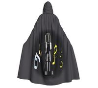 IPPONGET Micrófono con música notas impresión unisex con capucha capa capa para adultos para Halloween Cosplay renacentista bolsa con capucha