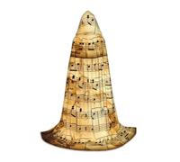 IPPONGET Nota musical Imprimir Manto con capucha Carnaval Tema Decoraciones de fiesta Vampiro Juego de rol Gótico Cosplay