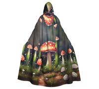 IPPONGET Pintura seta impresión unisex longitud completa con capucha espeluznante traje de Halloween accesorio medieval bruja vampiro