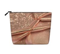 IPPONGET Rose Gold Glitter Print Vanity Bag Single Layer bolsa de maquillaje con cremallera bolsas para mujeres lindo y portátil, negro, talla única, negro, talla única, Negro 1, One size