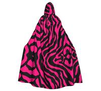IPPONGET Zebra Tiger Leopard Pink Print Unisex longitud completa con capucha Spooky Halloween traje accesorio medieval bruja vampiro