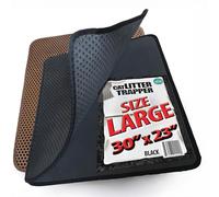 iPrimio - Alfombrilla grande para gatos con capa de orina/impermeable exclusiva. Agujeros más grandes con almohadilla para orina para gatos desordenados. Suave en patas y luz. Color negro