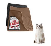 iPrimio - Alfombrilla grande para gatos con capa impermeable y orina. Agujeros más grandes con almohadilla de orina para gatos desordenados. Suave en patas y luz. Color marrón