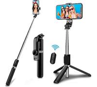 iPro Accessories Para Samsung A34/A54/A14/S23/S23 Plus/S23 Ultra/Z Fold 4 Selfie Stick Trípode, 3 en 1 Bluetooth Selfie Stick, extensible y portátil, con control remoto inalámbrico desmontable