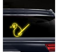 Iprokiu Calcomanía reflectante para limpiaparabrisas trasero de mono, impermeable, diseño de animales, divertido mono moviéndose con cola ondulada, para decoración de automóvil SUV (amarillo)