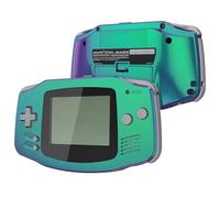 IPS Ready Upgraded eXtremeRate Carcasa para Gameboy Advance (GBA), Compatible con Todos IPS y LCD Estándar, Funda con Botones para Game Boy - Sin Consola ni Pantalla, Violeta a Verde