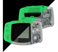 IPS Ready Upgraded eXtremeRate Carcasa Transparente para Gameboy Advance (GBA), Compatible con Todos IPS y LCD Estándar, Funda con Botones para Game Boy - Sin Consola ni Pantalla, Brilla en Oscuridad