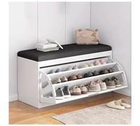 IPSU Banco Organizador De Zapatos, Banco De Almacenamiento De Zapatos De 3 Niveles con Cajones Abatibles y Asiento Acolchado, Zapatero Moderno para Entrada, Pasillo, Armario