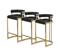 IPSU Juego De 3 Taburetes De Bar con Altura De Mostrador, Sillas De Comedor De Cuero PU A Prueba De Agua, Taburetes De Bar Industriales Tapizados para Cocina, Restaurantes