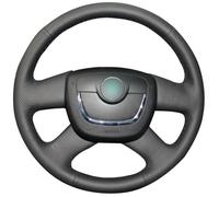 IPUDIS Negro Coser a Mano Cuero Funda Volante para Skoda Octavia 2009-2013 para Citigo 2011-2012 para Roomster Fabia 2009 Protector Volante Antideslizante y Suave