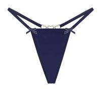 IPUDIS Tangas Sexys para Mujer,Tanga De Talle Bajo con Hebilla De Amor Hueca,Ropa Interior para Mujer,Calzoncillos De Bikini Elásticos,Lencería con Espalda En T,Azul Marino,S