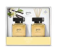 ipuro - Esencial Ambientador Soft Vanilla 2 x 50 ml | Ambientador con vainilla, sándalo, regaliz, flor de melocotón y caramelo | Difusor con varillas | Ambientador para el hogar