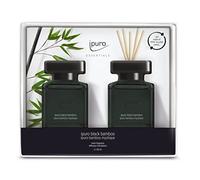 ipuro - Essentials Ambientador de bambú negro 2 x 50 ml | Ambientador con jazmín, limón, manzana y madera ámbar-almizcle aroma | difusor con varillas | ambientador para el hogar