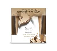 ipuro Essentials CEDAR WOOD - Vela aromática en vaso de madera de cedro, sándalo, vainilla, 23 horas de combustión, larga duración, decorativa para el hogar