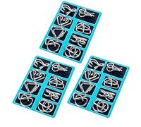 IQ Games Physics Mind Metal Puzzle Set of 24, Brain Teaser Puzzles, Metal Puzzles for Adults Kids, Steel Puzzle Games Gifts for Smart Kids Party Favors (AA)