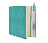 IQ LEGO Cuaderno Estacionario con Cierre - Cuaderno de Papelería con Bolígrafo de Gel - Cielo azul