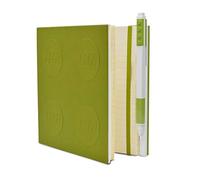 IQ LEGO Cuaderno Estacionario con Cierre - Cuaderno de Papelería con Bolígrafo de Gel - Limón verde