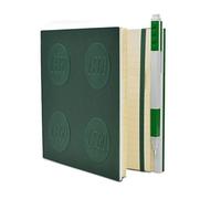 IQ LEGO Cuaderno Estacionario con Cierre - Cuaderno de Papelería con Bolígrafo de Gel - Verde