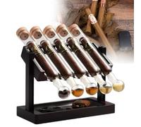 IqdZynx Cigar Flavor Infuser & Soporte de maduración - Infusión Lenta 5-7 días con cámaras de Vidrio, Monitor Temp. y Humedad, diseño degustación D5