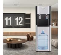 IqdZynx Dispensador de Agua de Carga Inferior con Dos boquillas. Agua Helada para refrescarse, Agua Caliente para té y café en casa o en el Trabajo. Silver