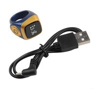 IQibla Anillo inteligente con pantalla, contador digital Tasbih y recordatorio de vibración para 5 oraciones diarias, batería de 40 mAh, material ABS (18 mm, azul)