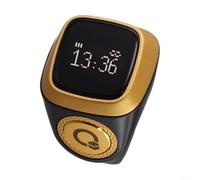 IQibla para Smart para Zikr para anillo digital para contador Tasbih con pantalla OLED Recordatorio de vibración 5 tiempos de oración APP Material ABS Dispositivo portátil para (20 mm negro)