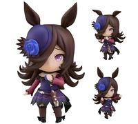 IQITOYS Figura de Mejiro McQueen de 10 cm, diseño de barco dorado y Riceshower, figura de anime de Derby, modelo móvil, decoración de escritorio, material de PVC, regalo para los fanáticos (cazador de