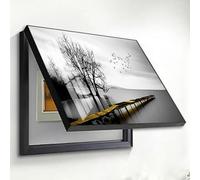 IQOAIJ Cubierta de Caja de fusibles, Cubierta de Panel eléctrico de gabinete, medidor Oculto Decorativo, Caja de medidor eléctrico, Pintura Decorativa montada en la Pared,02,40X30cm