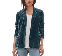 IQYU Chaqueta de entretiempo elegante de manga larga para mujer, elegante blazer vintage, abrigo informal de punto con bolsillos y botones, abrigo de entretiempo, chaqueta de verano para otoño