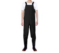 IQYU Pantalones de pesca para hombre, resistentes al agua, con botas, impermeables, de neopreno, para exteriores, para el trabajo, para verano, para el trabajo, para la lluvia, para pescadores,