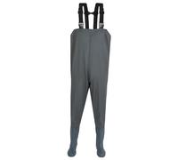 IQYU Pantalones de trabajo para hombre, color azul, peto, para hombre, impermeables, de neopreno, impermeables, con botas, pantalones de peto de lluvia, pantalones funcionales para pesca, granjas,